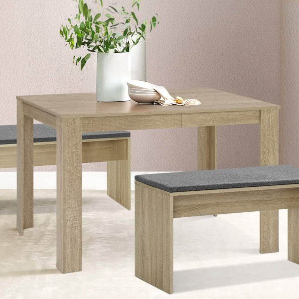 Dining Table 4 Seater Wooden Kitchen Tables 120cm Cafe Restaurant – Oak