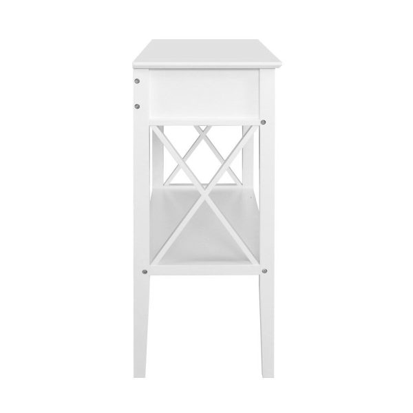 Console Table 2 Drawers 100CM White Chole