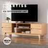 Entertainment Unit Stand TV Cabinet Storage Drawer Shelf 180cm Wooden