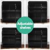 2 Doors Shoe Cabinet Storage Cupboard – Black