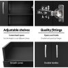 2 Doors Shoe Cabinet Storage Cupboard – Black