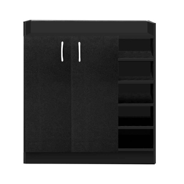 2 Doors Shoe Cabinet Storage Cupboard – Black