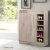 2 Doors Shoe Cabinet Storage Cupboard – Oak