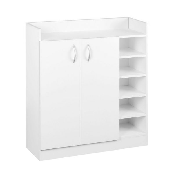 2 Doors Shoe Cabinet Storage Cupboard – White
