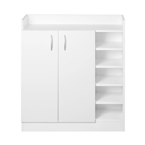 2 Doors Shoe Cabinet Storage Cupboard – White
