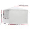 Gazebo 3x3m Marquee Wedding Party Tent Outdoor Camping Side Wall Canopy Window Panel White