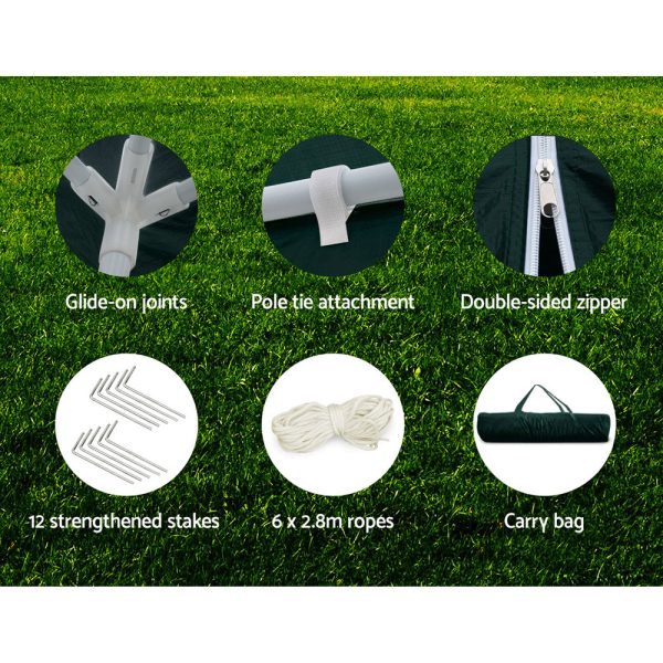 Gazebo 3×6 Outdoor Marquee Side Wall Party Wedding Tent Camping – Green