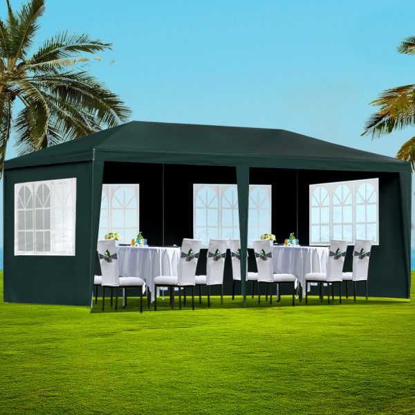 Gazebo 3×6 Outdoor Marquee Side Wall Party Wedding Tent Camping – Green
