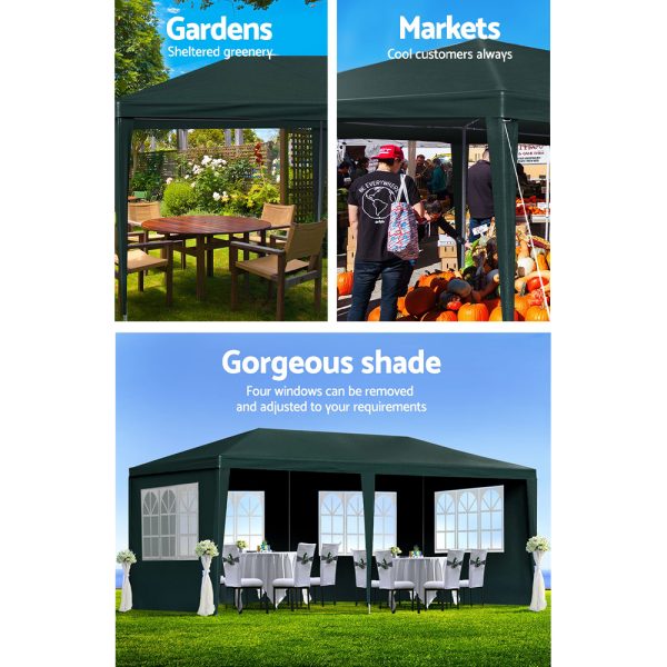 Gazebo 3×6 Outdoor Marquee Side Wall Party Wedding Tent Camping – Green