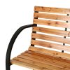 Outdoor Garden Bench Seat 120cm Wooden Steel 2 Seater Patio Furniture Natural