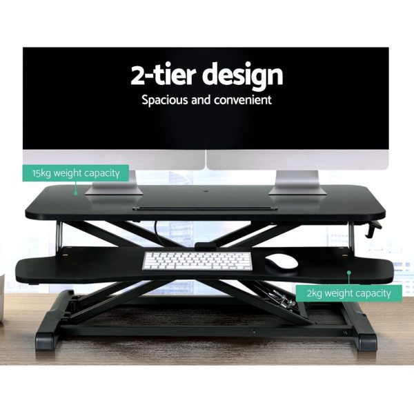 Standing Desk Riser Height Adjustable Black 80CM