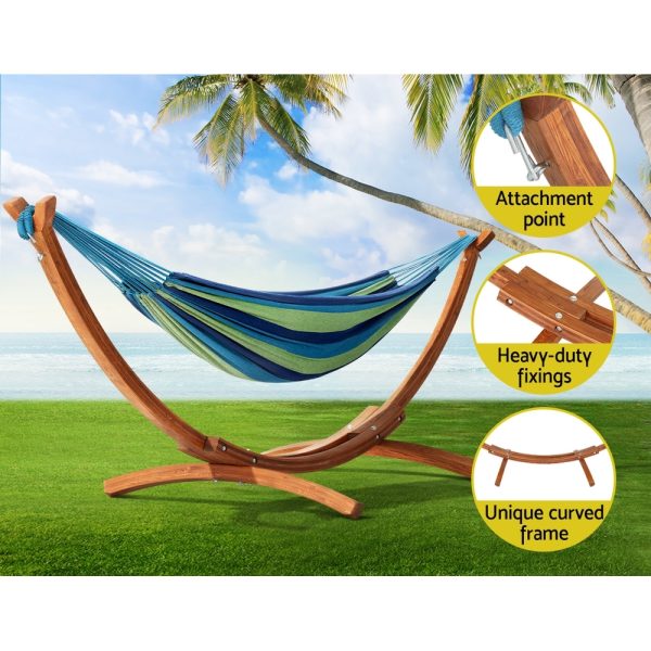 Hammock Bed Outdoor Camping Timber Hammock Wooden Stand