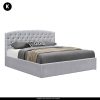 Fabric Gas Lift Storage Bed Frame with Headboard