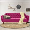 Perkiomen Faux Velvet Tufted Sofa Bed Couch Futon