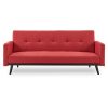 Harwich Tufted Faux Linen 3-Seater Sofa Bed with Armrests