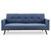 Harwich Tufted Faux Linen 3-Seater Sofa Bed with Armrests