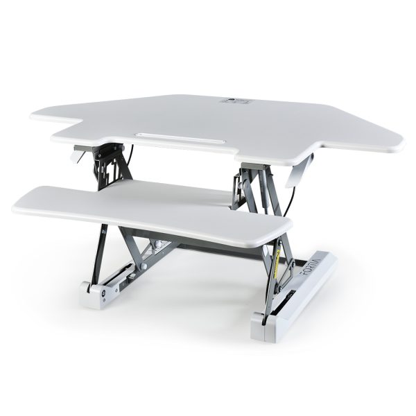 FORTIA Desk Riser Monitor Standing Stand For Corner Desk Adjustable