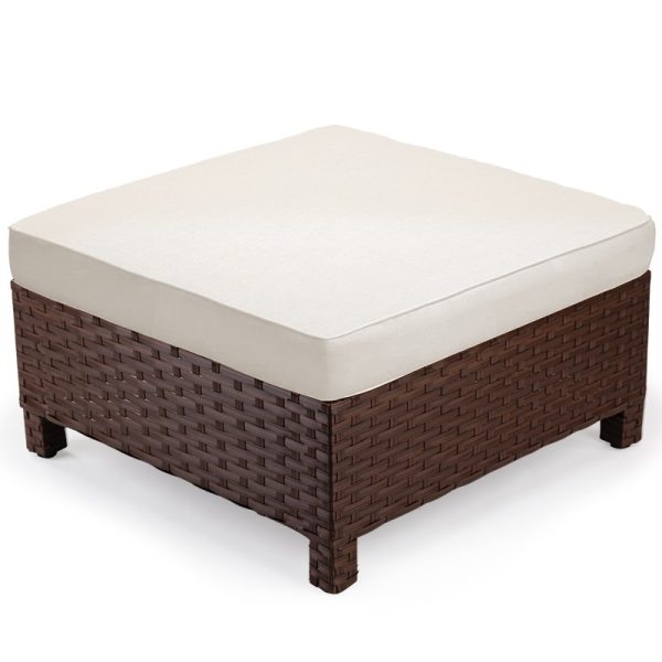 London Rattan Ottoman Outdoor Wicker Furniture Sofa Garden Lounge Foot Stool.