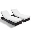 LONDON RATTAN Wicker Premium Outdoor Sun Lounge Pool Furniture Bed.