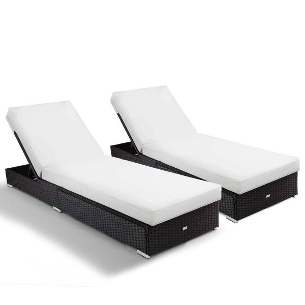 LONDON RATTAN Wicker Premium Outdoor Sun Lounge Pool Furniture Bed.