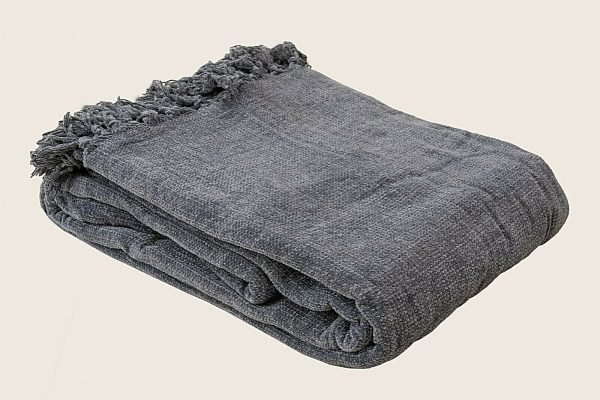 Acrylic Chenille Tassel Knitted Blanket Bed Sofa Throw Rug 150 x 200 cm
