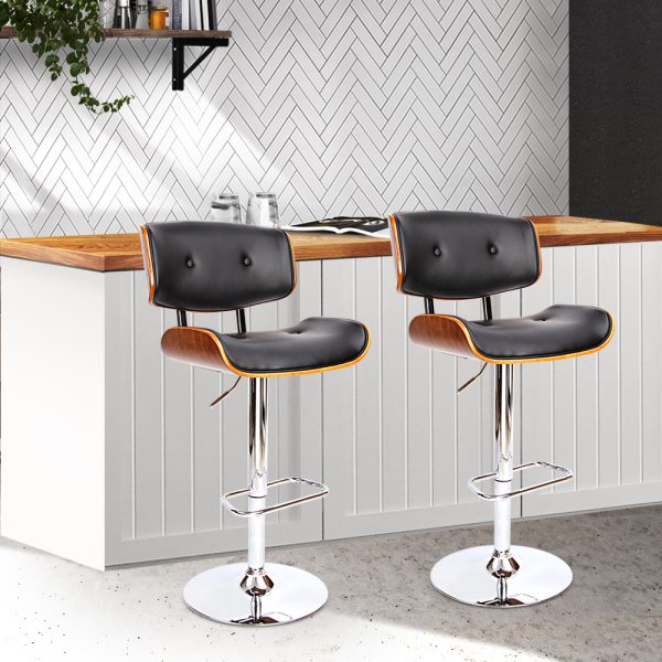 Wooden Gas Lift Bar Stool – Chrome