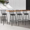 PU Leather Bar Stools – Black and Steel