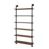 Rustic Wall Shelves Display Bookshelf Industrial DIY Pipe Shelf Brackets