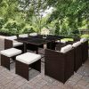 11 Piece PE Wicker Outdoor Dining Set