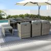 11 Piece PE Wicker Outdoor Dining Set