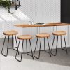 Backless Elm Wood Bar Stools