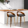 Walnut Wood Bar Stools – Black and Brown