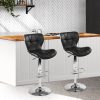 PU Leather Patterned Bar Stools – Chrome