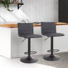 Faux Linen Bar Stools – Black