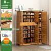 Bamboo Large Capacity Storage Shelf Shoe Rack Cabinet