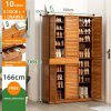 Bamboo Large Capacity Storage Shelf Shoe Rack Cabinet