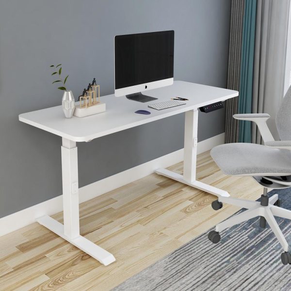 Standing Desk Height Adjustable Sit White Stand Motorised Dual Motors Frame