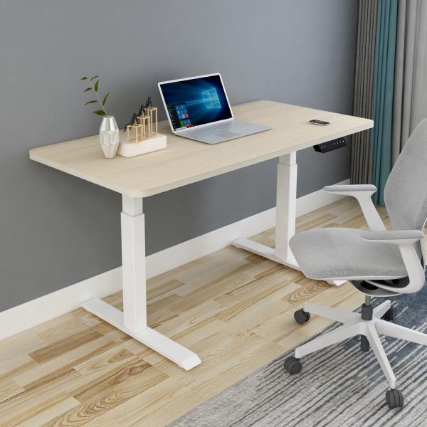 Standing Desk Height Adjustable Sit White Stand Motorised Dual Motors Frame