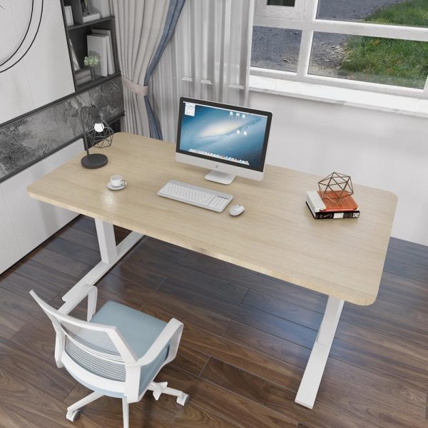 Standing Desk Height Adjustable Sit White Stand Motorised Dual Motors Frame