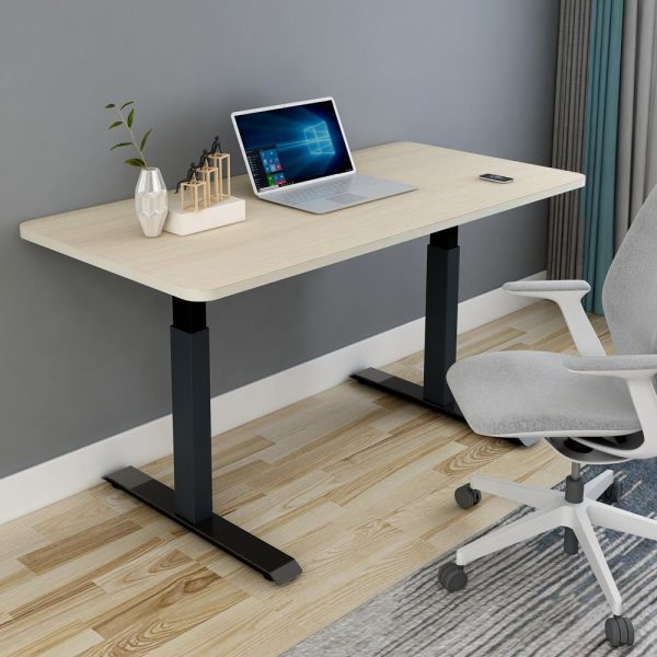 Standing Desk Height Adjustable Sit Black Stand Motorised Black Single Motor Frame Top