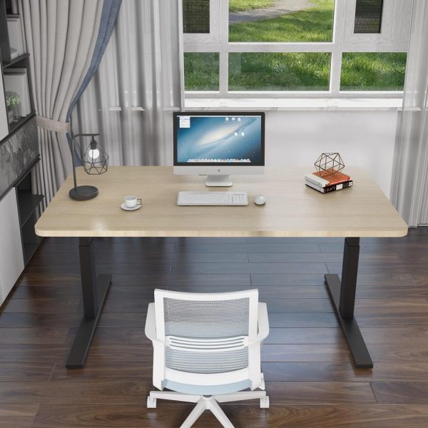 Standing Desk Height Adjustable Sit Black Stand Motorised Black Single Motor Frame Top