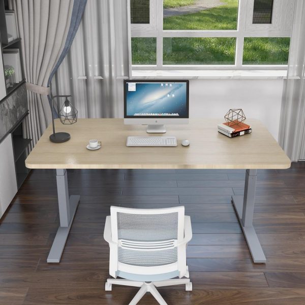 Standing Desk Height Adjustable Sit Grey Stand Motorised Single Motor Frame