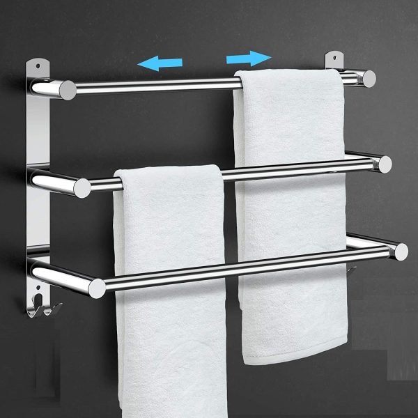 Stretchable 45-75 cm Towel Bar for Bathroom and Kitchen