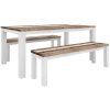3pc Dining Set Table Bench Solid Acacia Timber – Multi Color