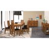 Birdsville Dining Set Table 6 PU Seat Chair Solid Mt Ash Wood – Brown