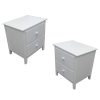 Mimili Bedside Nightstand  Drawers Storage Cabinet Shelf Side Table – White