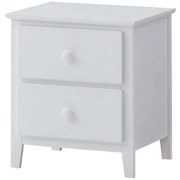 Mimili Bedside Nightstand  Drawers Storage Cabinet Shelf Side Table – White