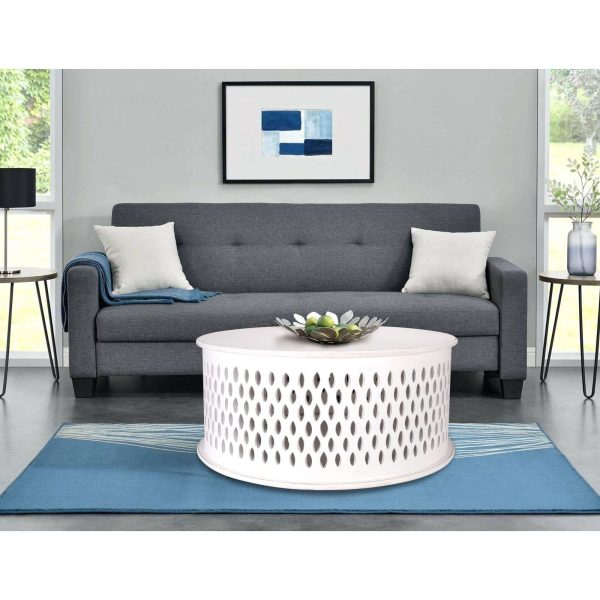 Swampscott Wooden Round Side Table Sofa End Tables
