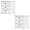 Hucclecote Bedside Table 3 Drawers Storage Cabinet Nightstand End Tables – White
