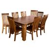 Teasel Dining Set Table Chair Solid Pine Wood Timber – Rustic Oak